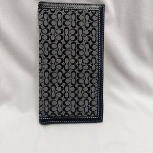 Coach Bifold Cheque Book Wallet in Monogram Canvas and Leather